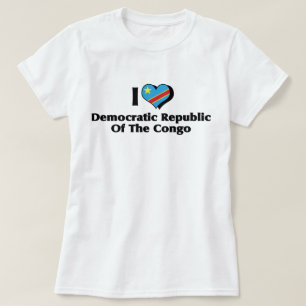 T-shirt J'aime le drapeau de la République démocratique du