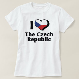 T-shirt J'aime le drapeau de la République tchèque