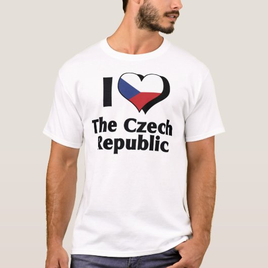 T-shirt J'aime le drapeau de la République tchèque (Devant)
