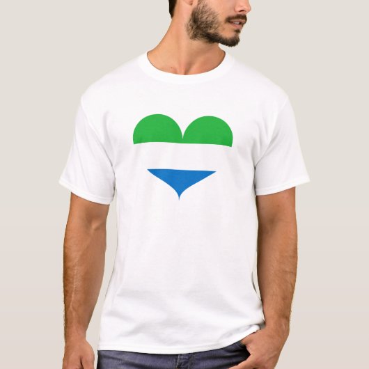 T-shirt J'aime le drapeau de la Sierra Leone (Devant)