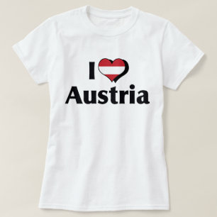 T-shirt J'aime le drapeau de l'Autriche