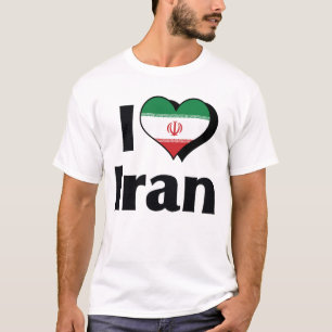 T-shirt J'aime le drapeau de l'Iran
