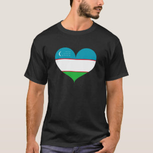 T-shirt J'aime le drapeau de l'Ouzbékistan