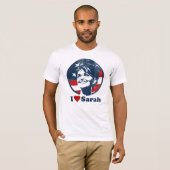 T-shirt J'aime le drapeau de Sarah (Devant entier)