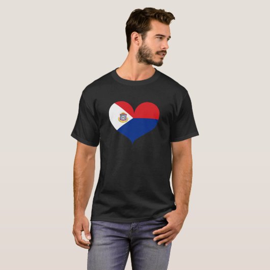 T-shirt J'aime le drapeau de Sint Maarten (Devant entier)