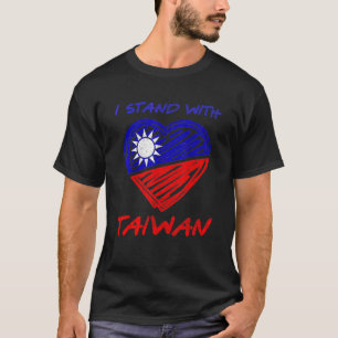 T-shirt J'aime le drapeau de Taiwan Cœur taïwanais Je suis