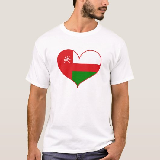 T-shirt J'aime le drapeau d'Oman (Devant)