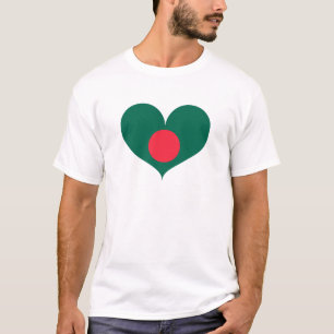 T-shirt J'aime le drapeau du Bangladesh
