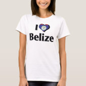 T-shirt J'aime le drapeau du Belize (Devant)