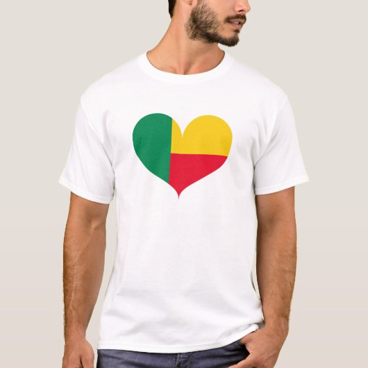 T-shirt J'aime le drapeau du Bénin (Devant)