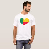 T-shirt J'aime le drapeau du Bénin (Devant entier)