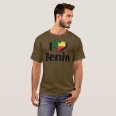 T-shirt J'aime le drapeau du Bénin (Devant entier)