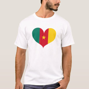 T-shirt J'aime le drapeau du Cameroun