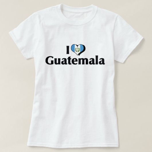 T-shirt J'aime le drapeau du Guatemala (Design devant)
