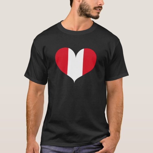 T-shirt J'aime le drapeau du Pérou (Devant)