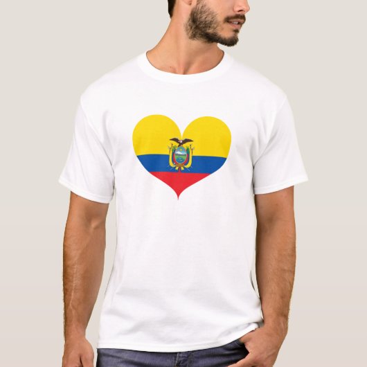 T-shirt J'aime le drapeau équatorien (Devant)