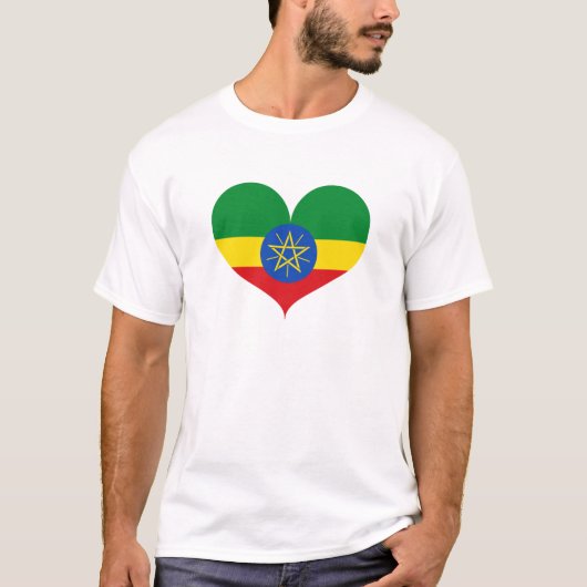 T-shirt J'aime le drapeau éthiopien (Devant)