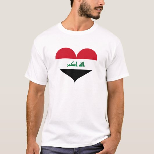 T-shirt J'aime le drapeau irakien (Devant)