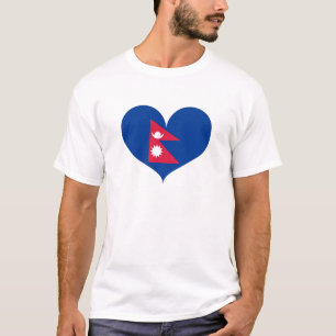 T-shirt J'aime le drapeau népalais