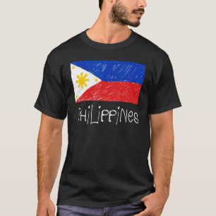 T-shirt J'aime le drapeau philippin des Philippines Patri
