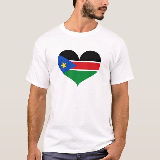 T-shirt J'aime le drapeau sud-soudanais (Devant)