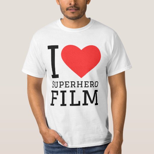 T-shirt J'aime le film super-héros (Devant)