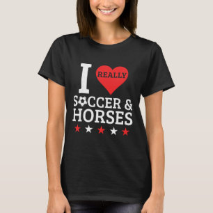 T-shirt J'aime le football et les chevaux drôle Footll Amo