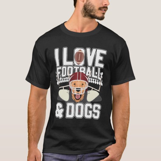 T-shirt J'Aime Le Football Et Les Chiens Cute Chien Chien (Devant)