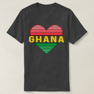 T-shirt J'aime le Ghana, le coeur ghanéen