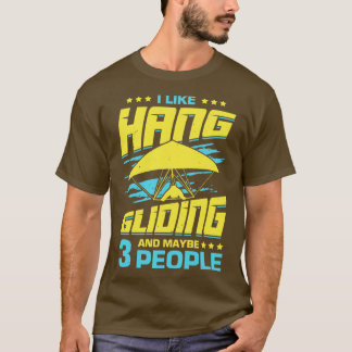 T-shirt J'Aime Le Gliage De Hang Et Peut-Être 3 Personnes
