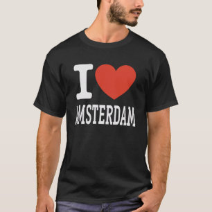 T-shirt J'aime le graphique du cœur de la ville d'Amsterda
