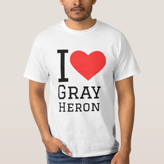 T-shirt J'aime le héron gris (Devant)