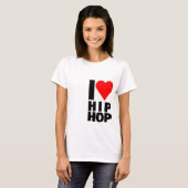 T-shirt J'aime le hip hop - coeur sur le coeur (Devant entier)