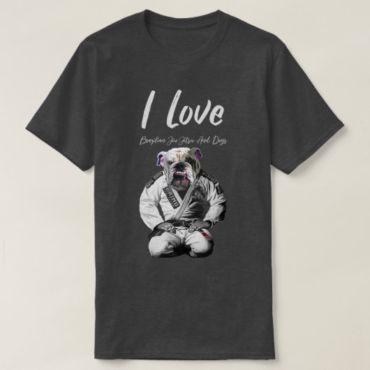 T-shirt J'Aime Le JiuJitsu Brésilien Et Les Chiens (Design devant)