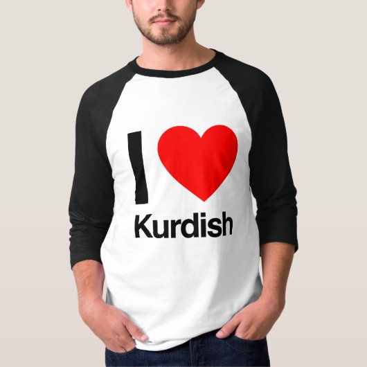 T-shirt j'aime le kurde (Devant)