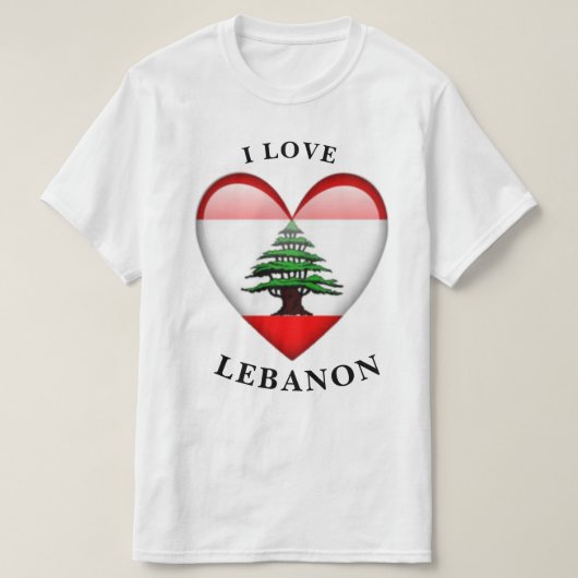 T-shirt J'aime le Liban (Design devant)