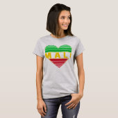 T-shirt J'aime le Mali, coeur malien (Devant entier)