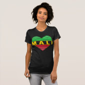 T-shirt J'aime le Mali, coeur malien (Devant entier)