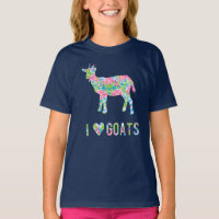 J'aime le motif floral coloré de chèvres