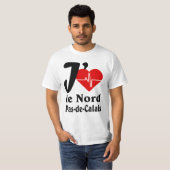 T-shirt J'aime le Nord pas de Calais (Devant entier)