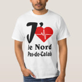T-shirt J'aime le Nord pas de Calais (Devant)
