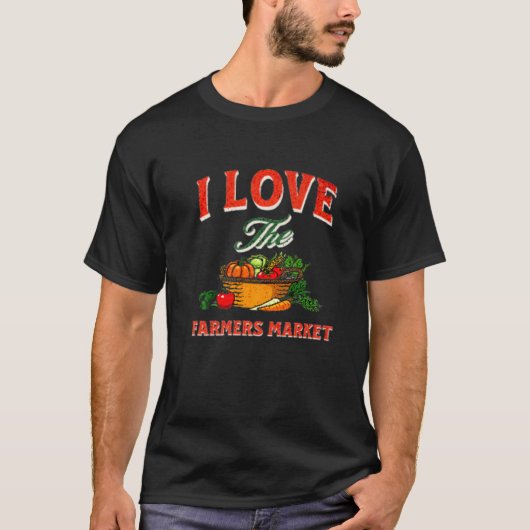 T-shirt J'Aime Le Panier De Végétaux Frais Du Marché Agric (Devant)