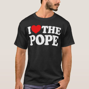 T-shirt J'Aime Le Pape Coeur Rouge Pape Catholique