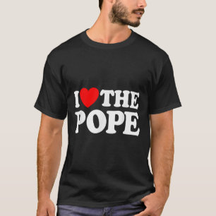 T-shirt J'Aime Le Pape Coeur Rouge Pape Catholique
