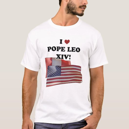 T-shirt J'Aime Le Pape Leo XIV ! (Devant)