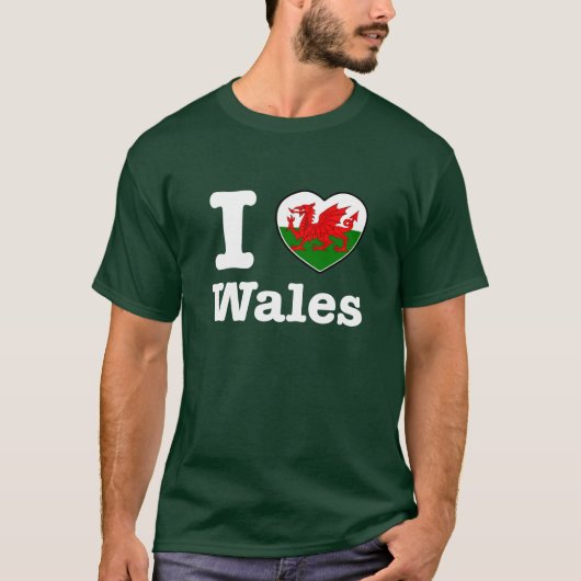T-shirt J'aime le Pays de Galles (Devant)