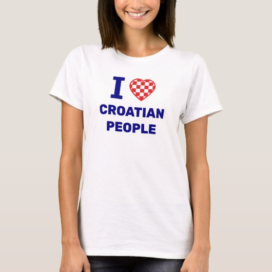 T-shirt J'aime le peuple croate (Devant)