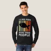 T-shirt J'Aime Le Poisson Plus Que Les Gens Citations De P (Devant entier)