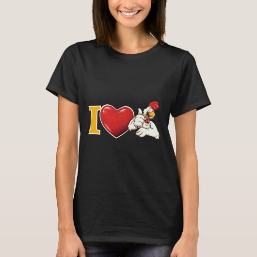 T-shirt J'aime le poulet (Devant)