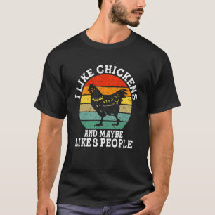 T-shirt J'aime le poulet et peut-être 3 personnes Rétro Vi